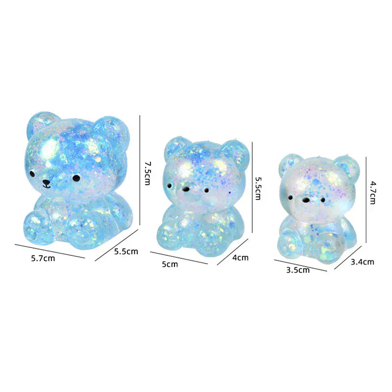Squishy Glitter Bear Stress Toy - Slow Rebound Sensory Fidget