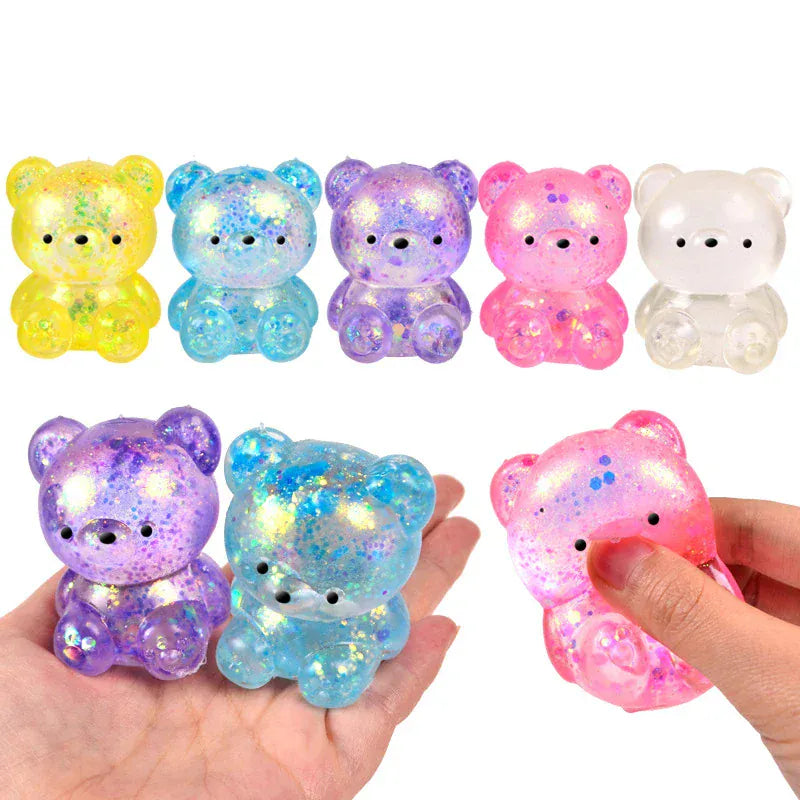 Squishy Glitter Bear Stress Toy - Slow Rebound Sensory Fidget